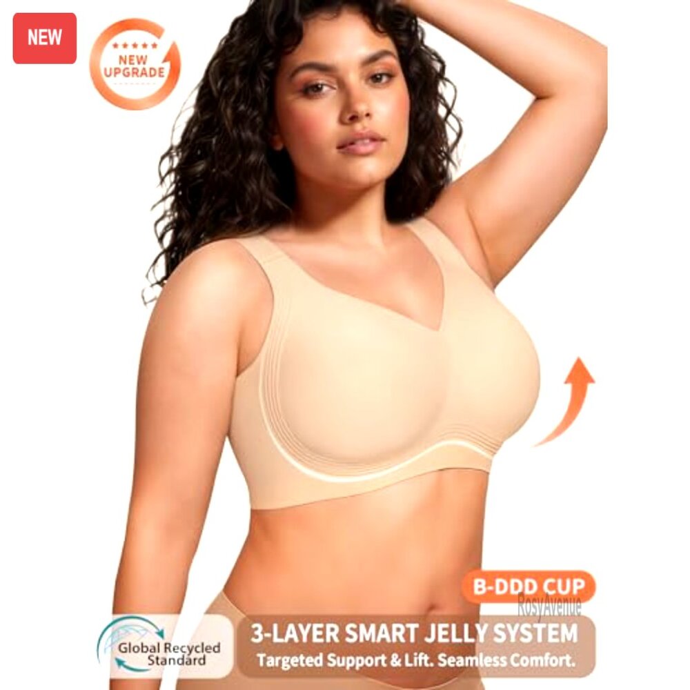 Seamless Wireless Support Bra Full Coverage Push … - image 2